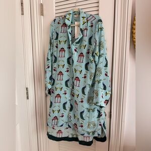 Verandah Elegant Blue Patterned Midi Dress